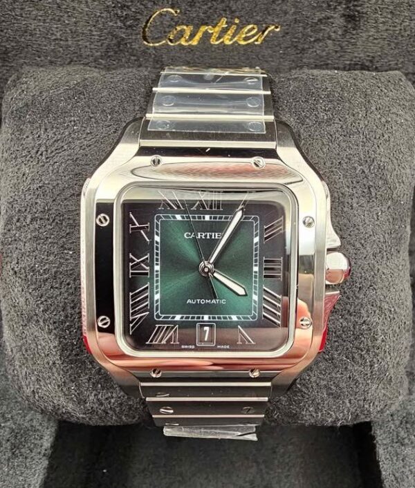 Cartier Santos Large WSSA0062 Green Dial – Brand New With Stickers