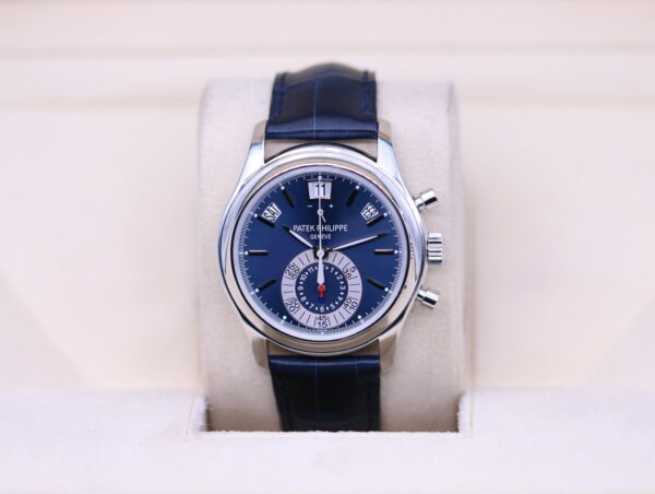Patek Philippe Annual Calendar Chronograph Platinum Blue Dial 5960P
