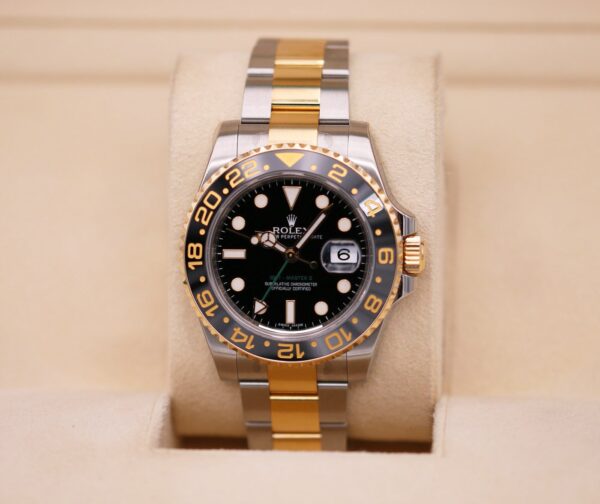 Rolex GMT-Master II Two-Tone Black Dial 116713LN 2011 – Box & Papers – NOS