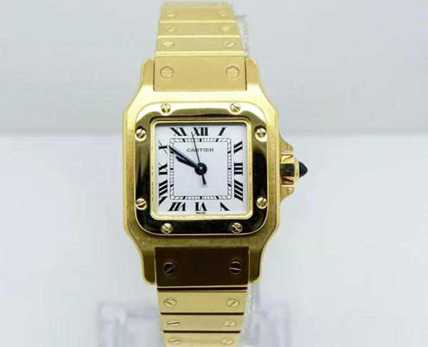 Cartier Santos 18k Yellow Gold Ladies Watch
